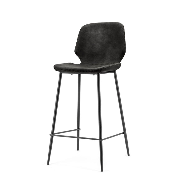Bar chair Seashell high- black