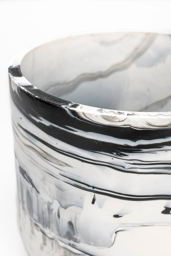 Plantenbak Conic Zwart/Wit