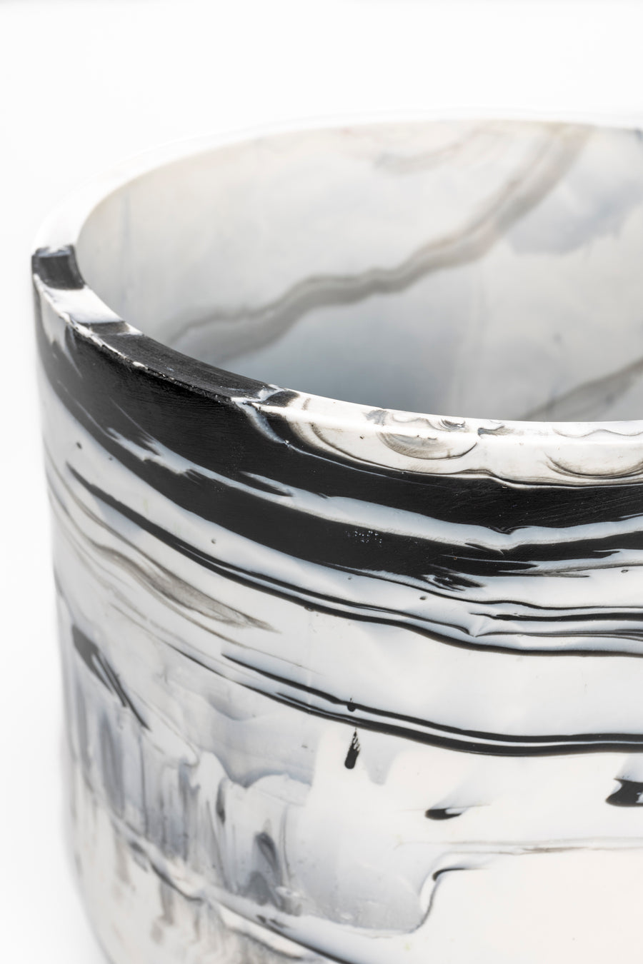 Plantenbak Conic Zwart/Wit