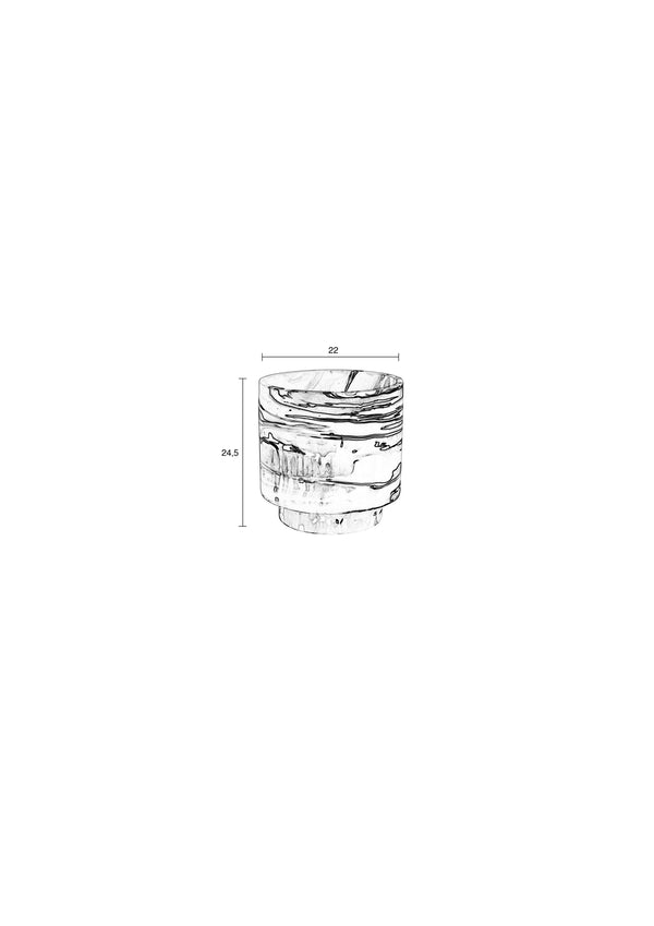 Plantenbak Conic Zwart/Wit