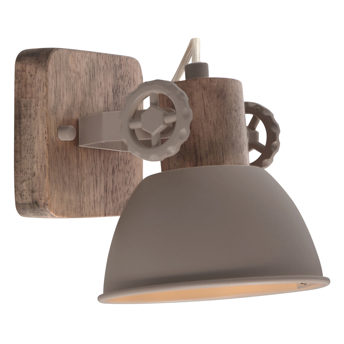 Gearwood 7968ta – taupe plafondlamp met houtdetails spot