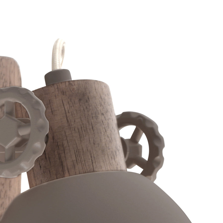 Gearwood 7968ta – taupe plafondlamp met houtdetails spot