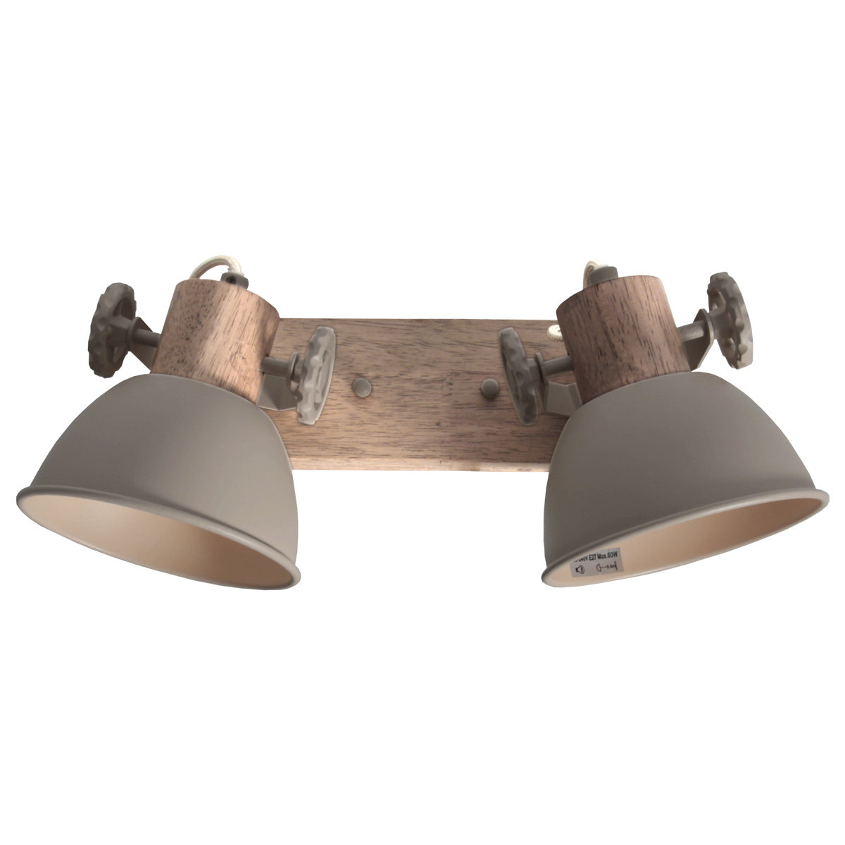 Gearwood 7969ta – taupe plafondlamp met houtdetails spot