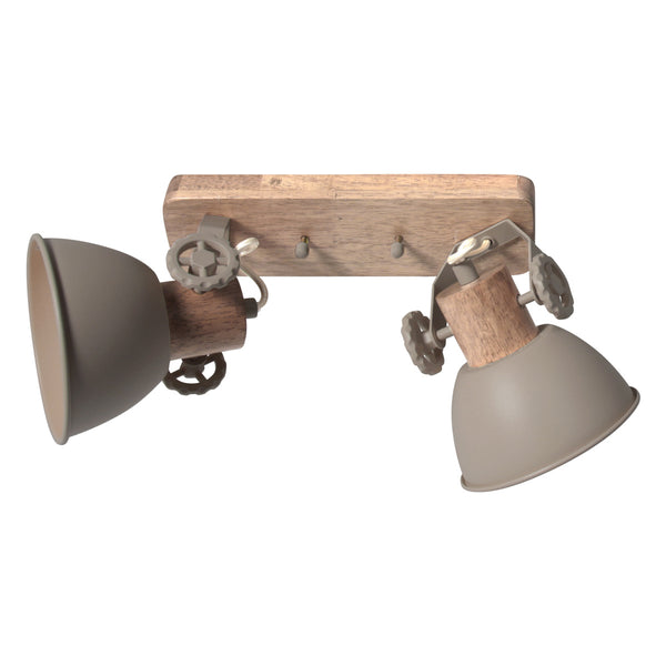 Gearwood 7969ta – taupe plafondlamp met houtdetails spot