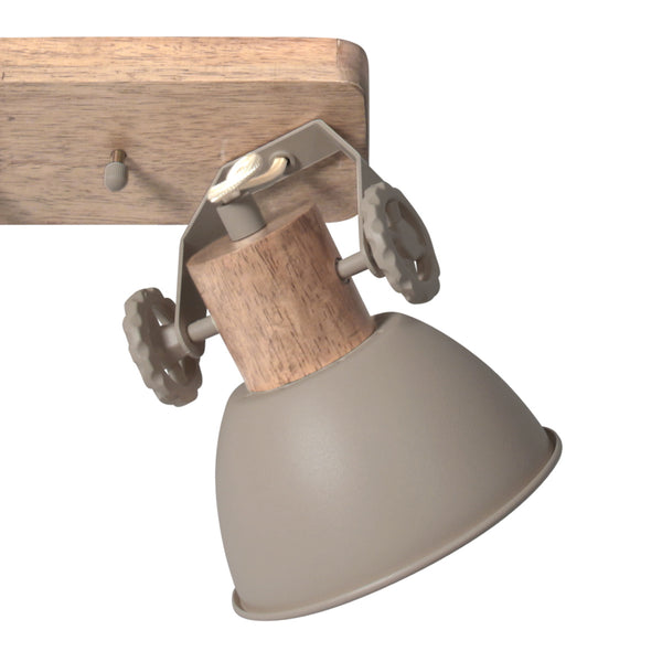 Gearwood 7969ta – taupe plafondlamp met houtdetails spot