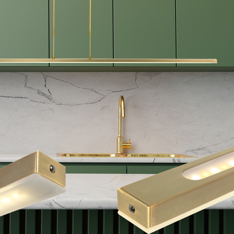 Goudkleurige Hanglamp Zelena 7971GO 155cm breed Instelbare lichtkleur & dimbaar – 3700 lumen
