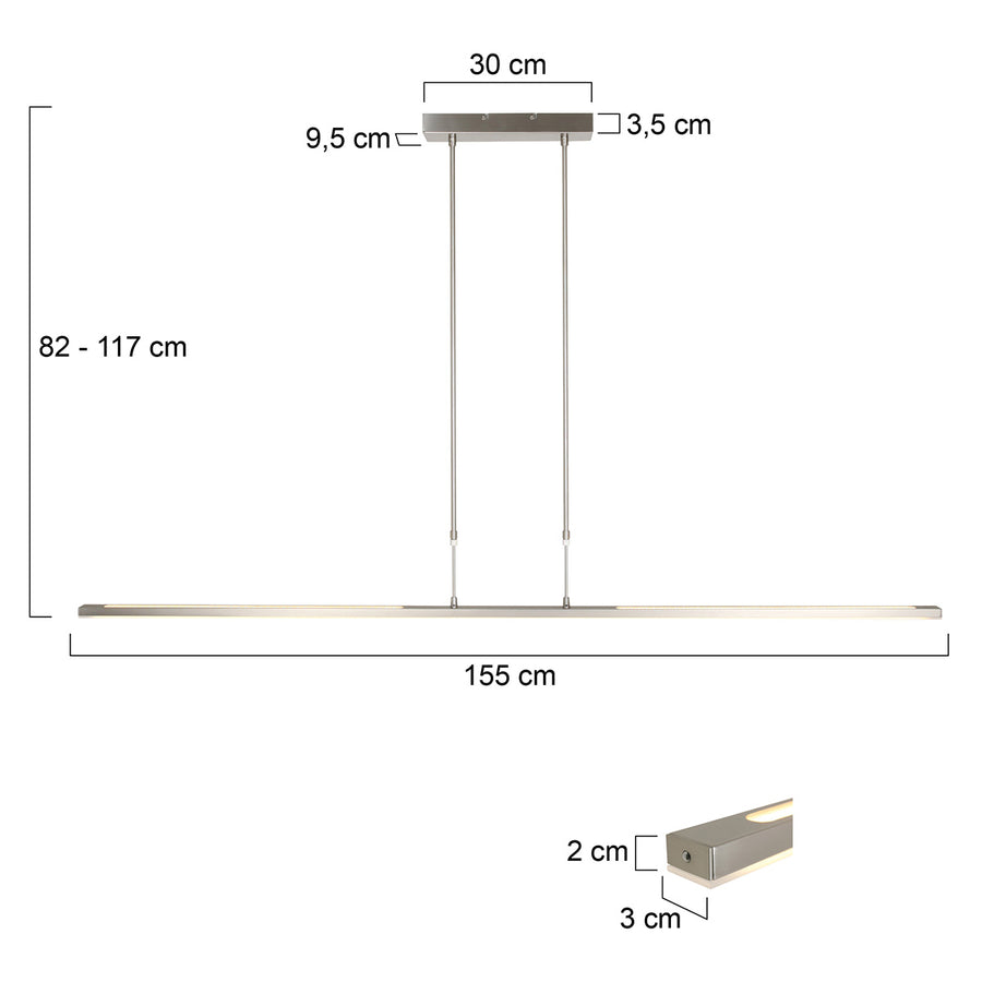 Hanglamp Zelena 7971ST Staal