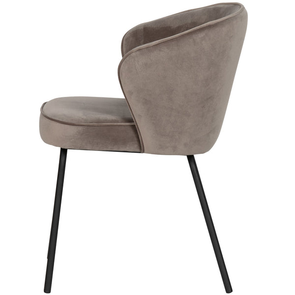 ADMIT EETKAMERSTOEL VELVET KHAKI (set of 2)