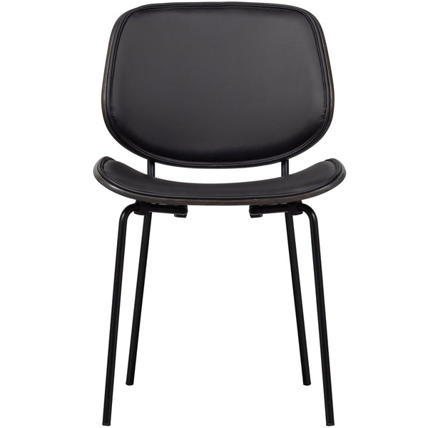 CLOSE IN EETKAMERSTOEL LEERLOOK/MULTIPLEX ZWART (set of 2)