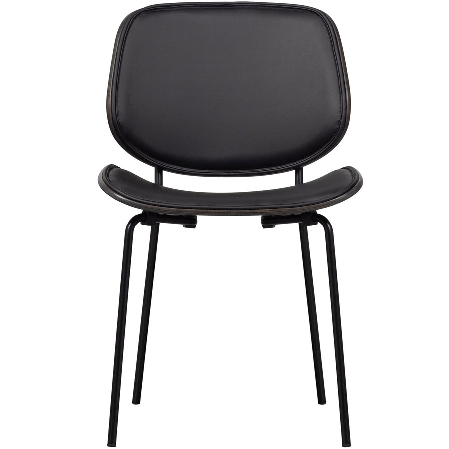 CLOSE IN EETKAMERSTOEL LEERLOOK/MULTIPLEX ZWART (set of 2)