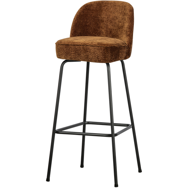 Vogue barstoel 80 cm 3d chenille middenbruin