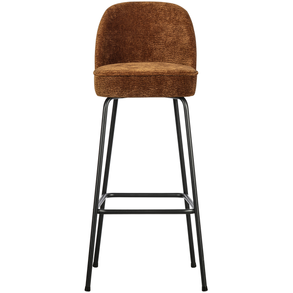 Vogue barstoel 80 cm 3d chenille middenbruin