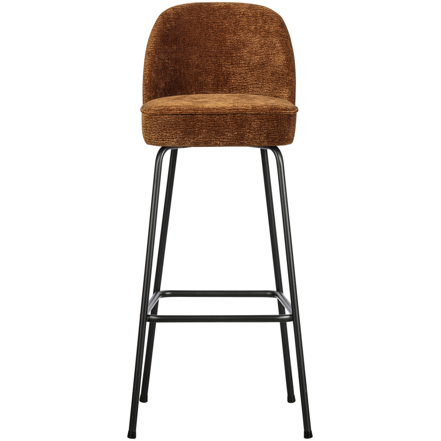 Vogue barstoel 80 cm 3d chenille middenbruin
