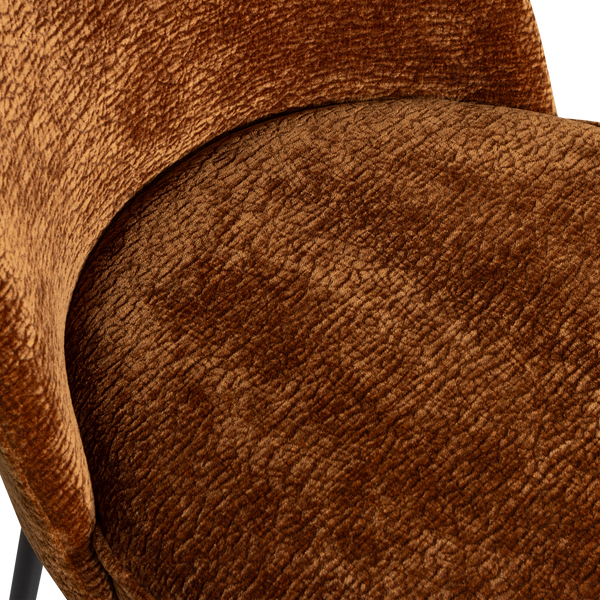 Vogue barstoel 80 cm 3d chenille middenbruin