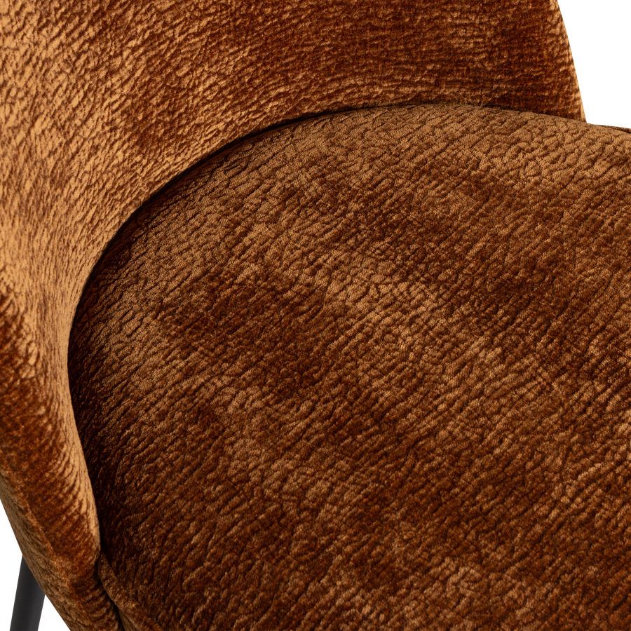Vogue barstoel 80 cm 3d chenille middenbruin