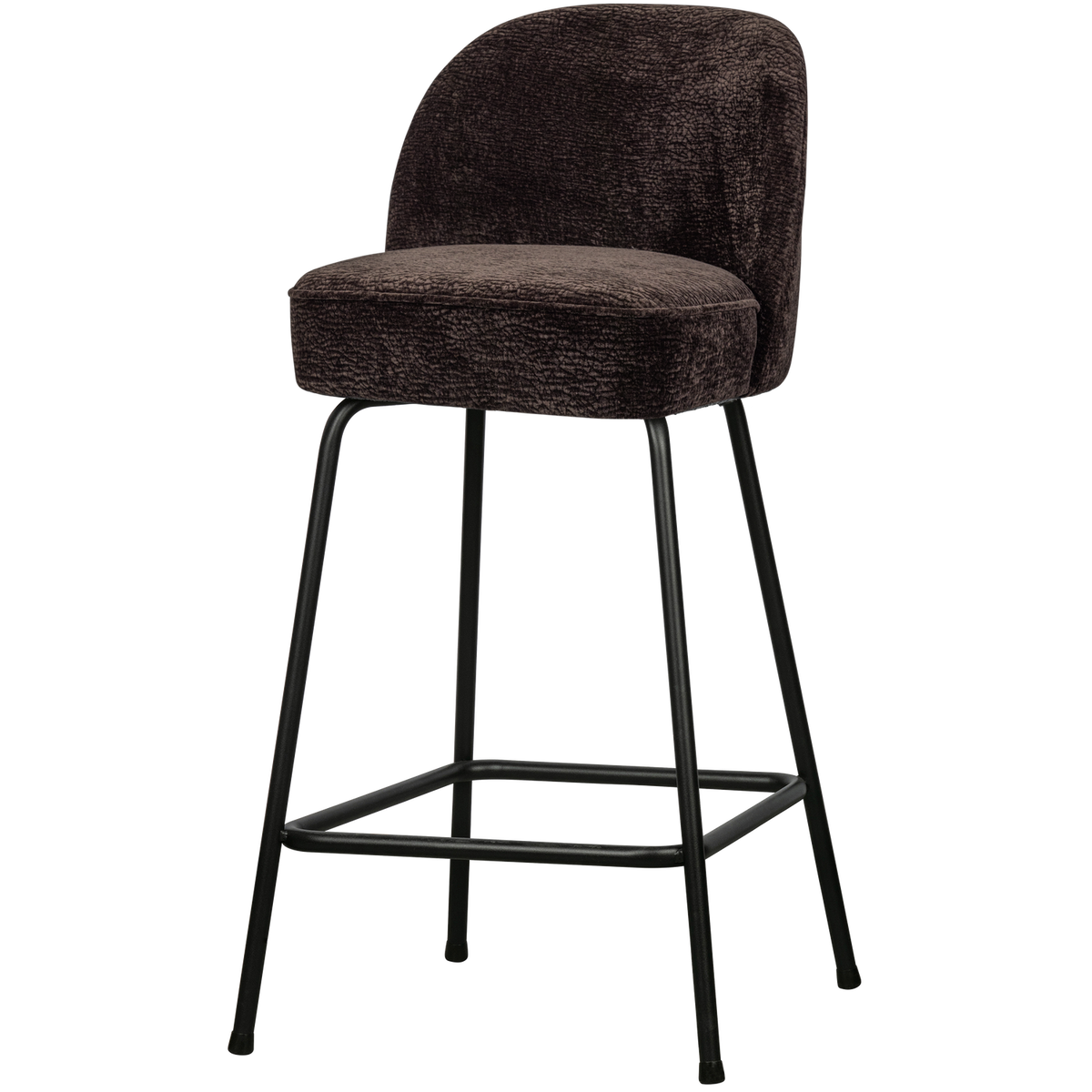 Vogue barstoel 65 cm 3d chenille donkerbruin