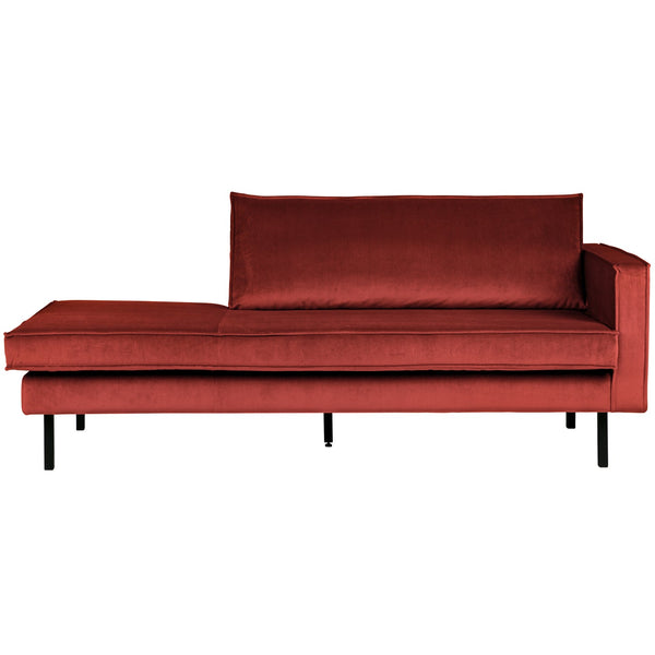 Rodeo daybed rechts velvet kastanjebruin