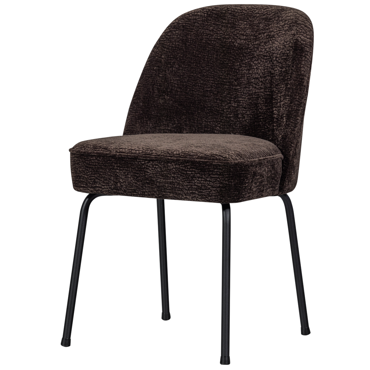 Vogue eetkamerstoel 3d chenille donkerbruin - set van 2