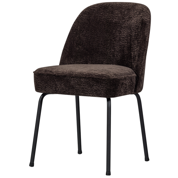 Vogue eetkamerstoel 3d chenille donkerbruin - set van 2