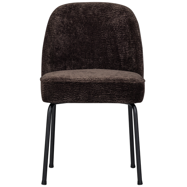 Vogue eetkamerstoel 3d chenille donkerbruin - set van 2