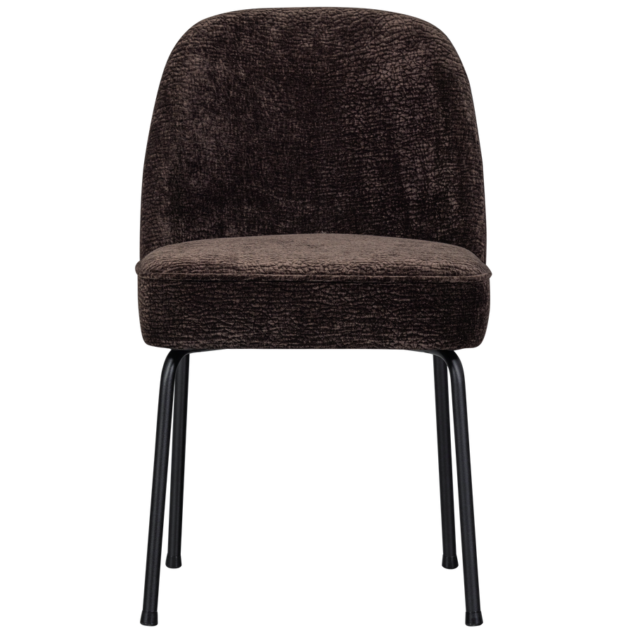 Vogue eetkamerstoel 3d chenille donkerbruin - set van 2