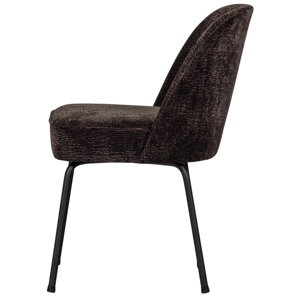 Vogue eetkamerstoel 3d chenille donkerbruin - set van 2