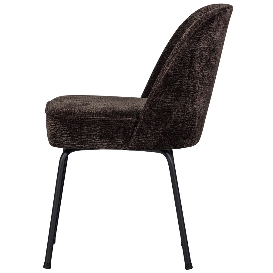 Vogue eetkamerstoel 3d chenille donkerbruin - set van 2
