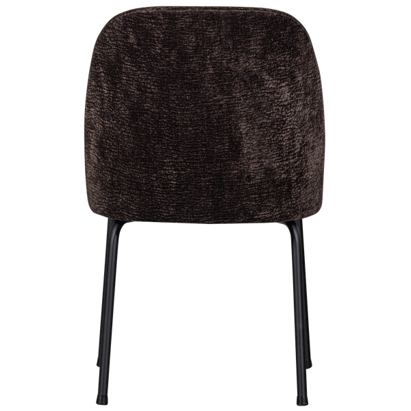 Vogue eetkamerstoel 3d chenille donkerbruin - set van 2