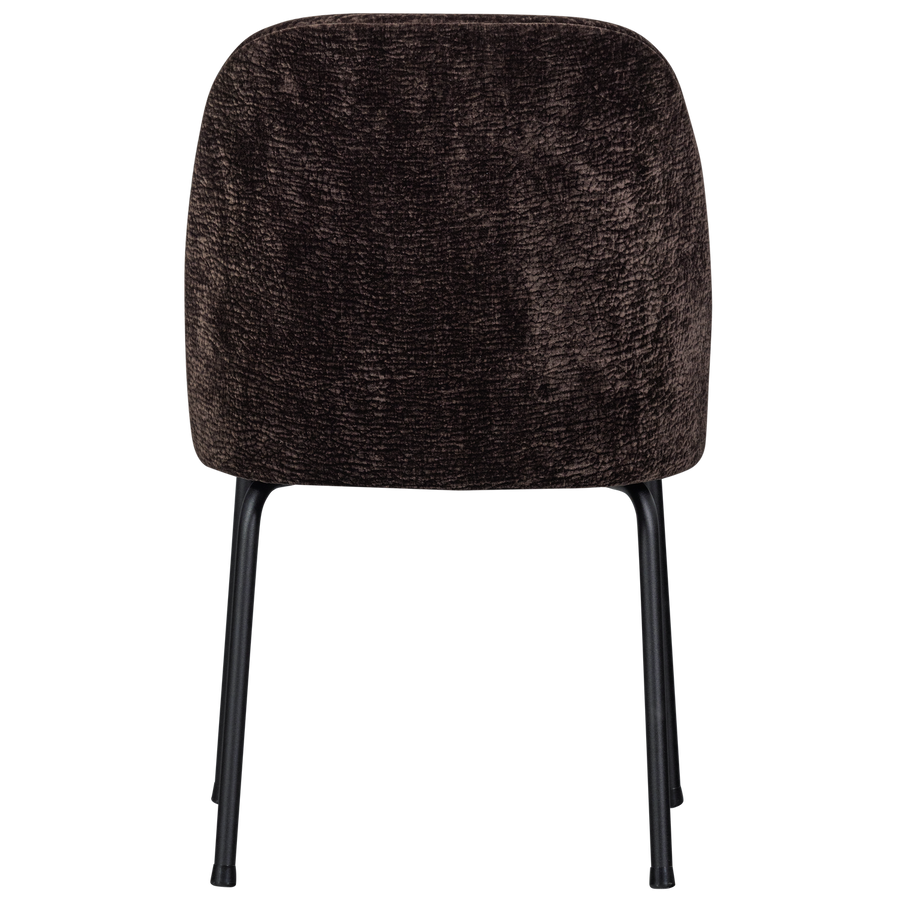 Vogue eetkamerstoel 3d chenille donkerbruin - set van 2