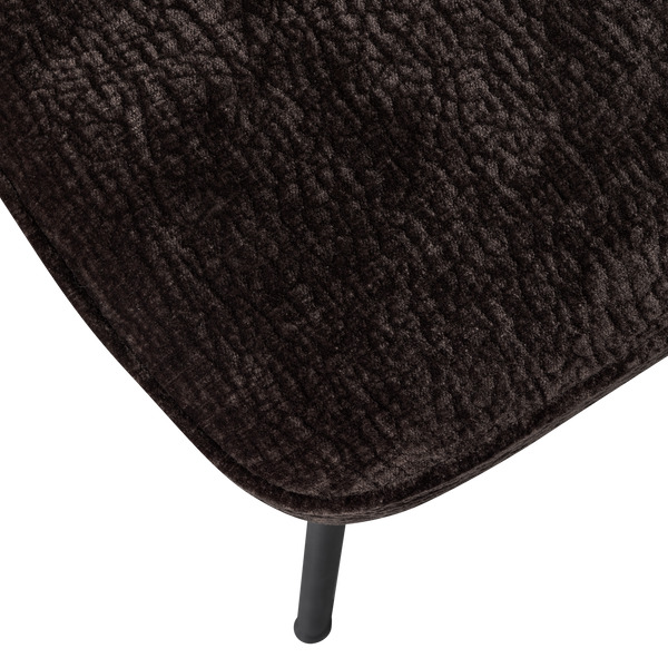 Vogue eetkamerstoel 3d chenille donkerbruin - set van 2