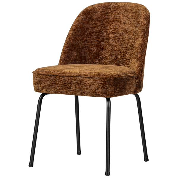 Vogue eetkamerstoel 3d chenille middenbruin - set van 2