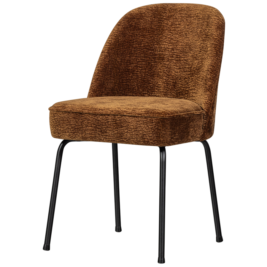 Vogue eetkamerstoel 3d chenille middenbruin - set van 2