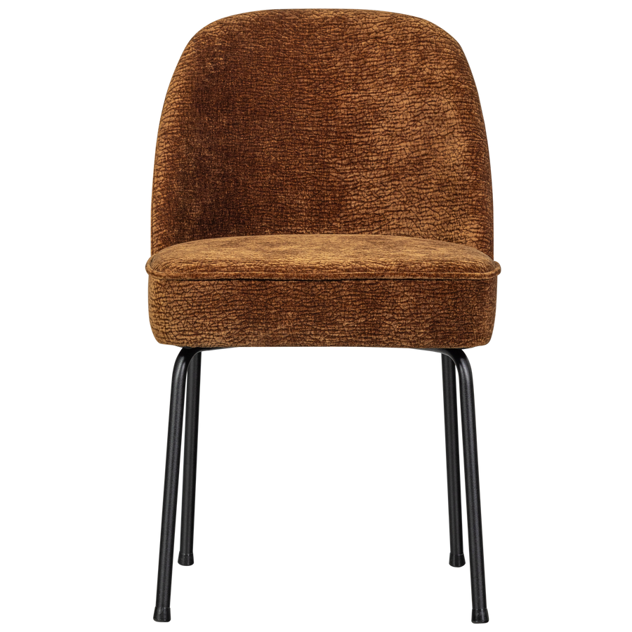 Vogue eetkamerstoel 3d chenille middenbruin - set van 2