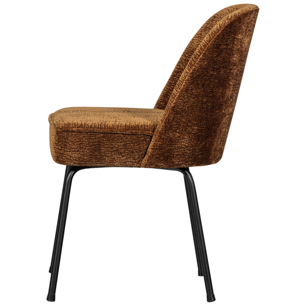 Vogue eetkamerstoel 3d chenille middenbruin - set van 2