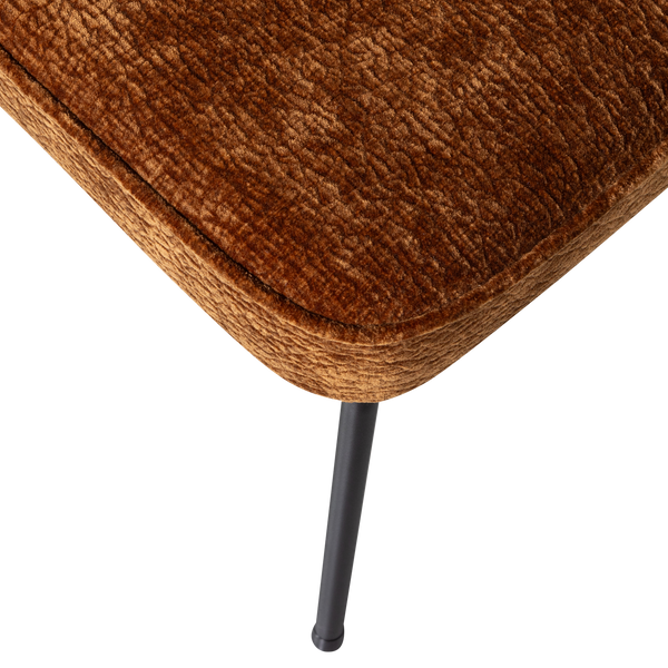 Vogue eetkamerstoel 3d chenille middenbruin - set van 2