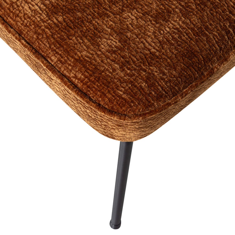 Vogue eetkamerstoel 3d chenille middenbruin - set van 2