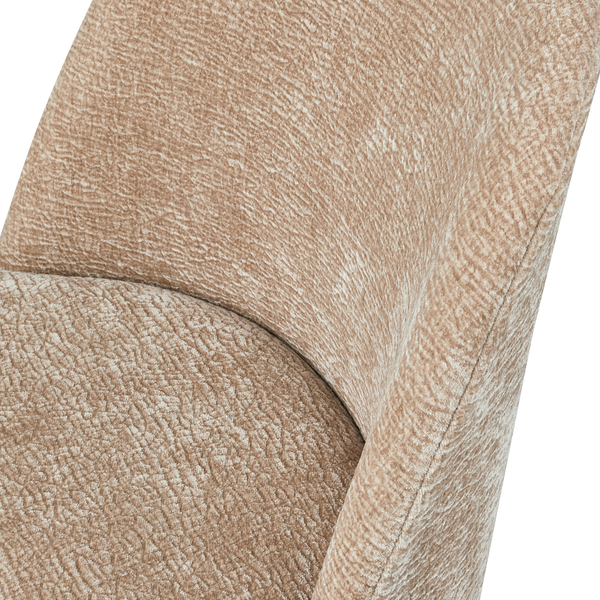 Vogue eetkamerstoel 3d chenille zand chroom poot - set van 2