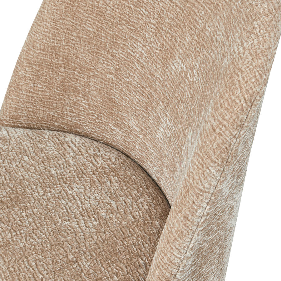 Vogue eetkamerstoel 3d chenille zand chroom poot - set van 2