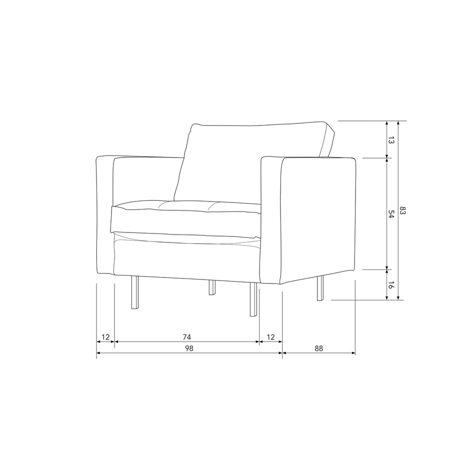 RODEO CLASSIC FAUTEUIL ECOLEER COGNAC