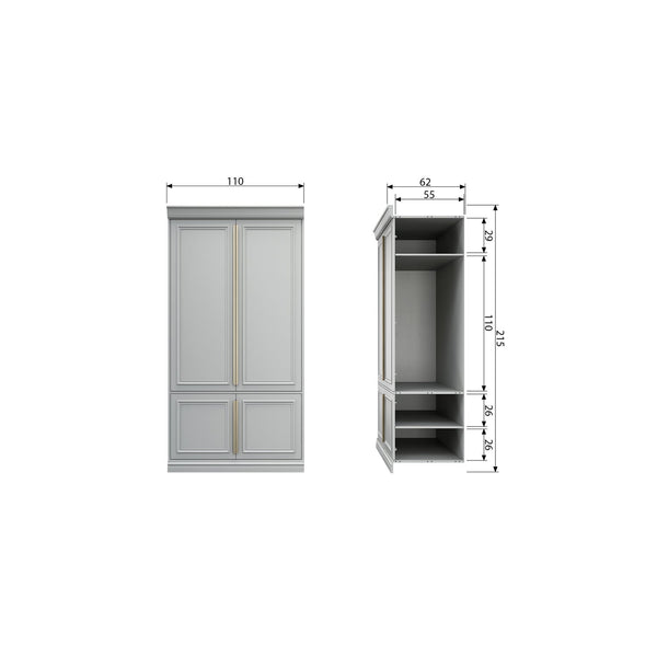 Organize kast 62 cm grenen mist