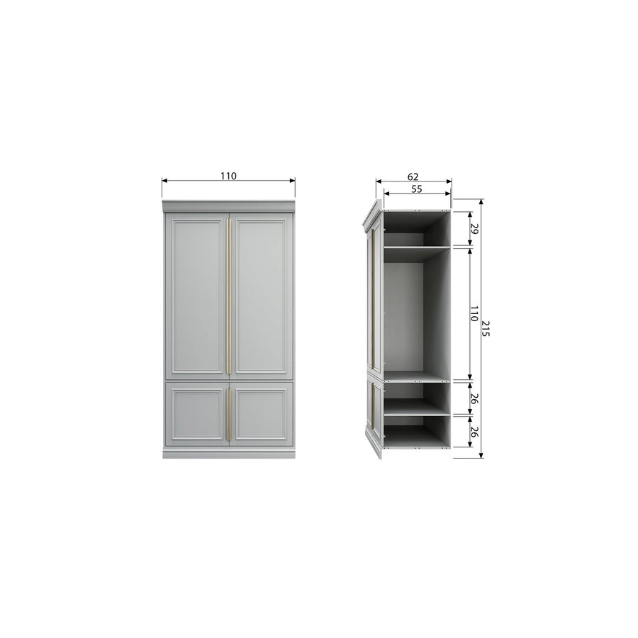 Organize kast 62 cm grenen mist