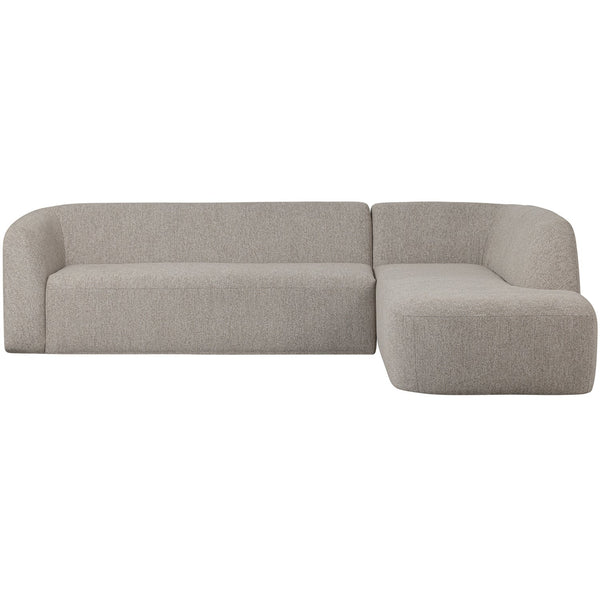 Sloping hoekbank rechts off white melange