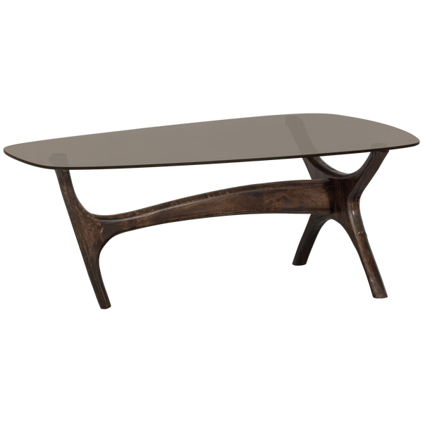 FLASH SALONTAFEL MANGOHOUT/GLAS WALNOOT