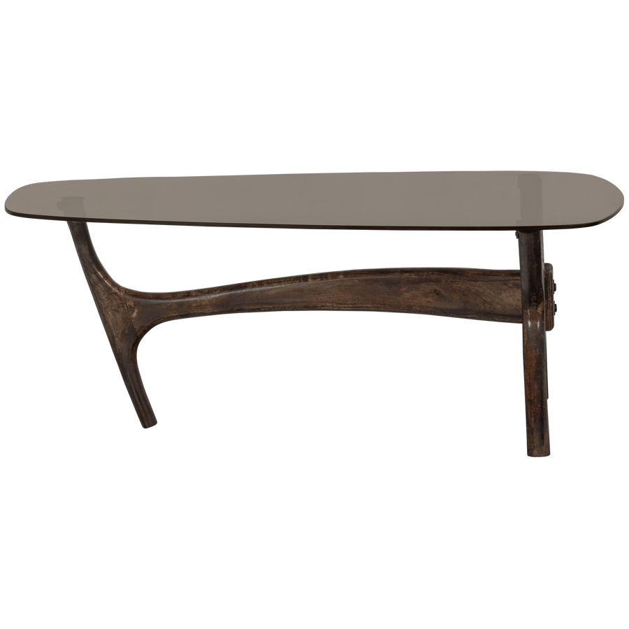 FLASH SALONTAFEL MANGOHOUT/GLAS WALNOOT