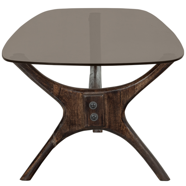 FLASH SALONTAFEL MANGOHOUT/GLAS WALNOOT