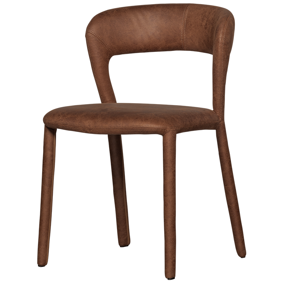 Noble eetkamerstoel leerlook cognac (set of 2)