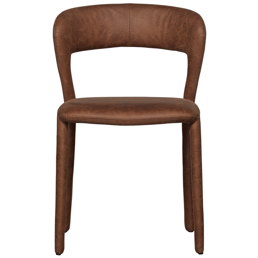 Noble eetkamerstoel leerlook cognac (set of 2)