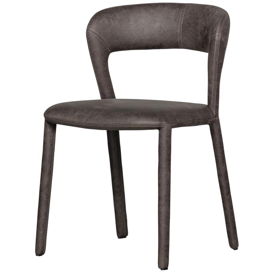Noble eetkamerstoel leerlook zwart/grijs (set of 2)