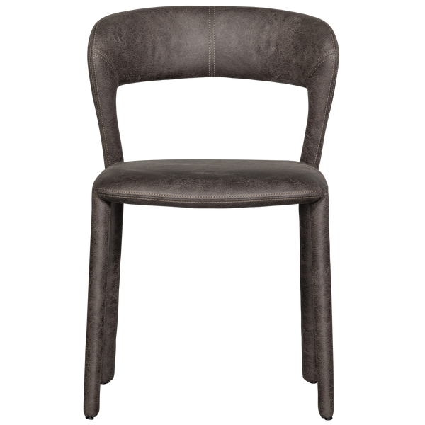 Noble eetkamerstoel leerlook zwart/grijs (set of 2)