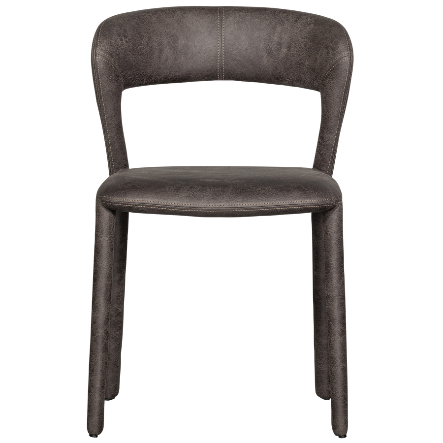 Noble eetkamerstoel leerlook zwart/grijs (set of 2)